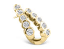 Journey Diamond Earrings: 1ct Bezel Set Journey Diamond Hoop Earrings in 14k Yellow Gold