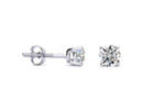 Diamond Stud Earrings: 1/4ct Round Diamond Stud Earrings In Platinum, G/H Color, VS/SI Clarity