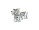 Diamond Stud Earrings: Our Finest Platinum 1/4ct Princess Diamond Stud Earrings at An Affordable Price!