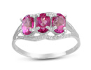 1 1/2ct Pink Topaz and Diamond Ring in Sterling Silver