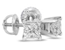 Diamond Stud Earrings: 2ct G/H SI Quality Princess Diamond Stud Earrings In Platinum