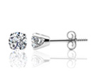 1ct Diamond Stud Earrings in 10k White Gold