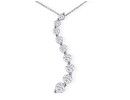 Journey Diamond Pendants: 10k Curve Style 1/4ct 9 Diamond Journey Pendant