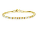Diamond Tennis Bracelets: 3ct Diamond Tennis Bracelet in 14k Yellow Gold, 2 Star Diamonds