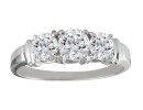 Inexpensive Engagement Rings: 1/2ct Three Diamond Ring in 14k White Gold with Fancy Trim
