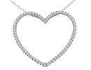 Diamond Heart Pendants: Big Looking 1/4ct Diamond Heart Pendant in 10k White Gold