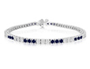 Sapphire Jewelry: Fine Quality 4.86ct Sapphire and Diamond Bracelet in 14k White Gold