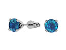 Diamond Stud Earrings: 1/2ct Blue Diamond Stud Earrings in 14k White Gold