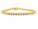 Diamond Tennis Bracelets: CLOSEOUT! 6ct Genuine Diamond Tennis Bracelet in 14k Yellow Gold, 2 Star Diamonds