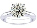 Luxury Engagement Rings: 2ct Round Diamond Solitaire Ring in 14k White Gold, J Color, I1 Clarity