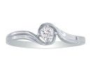 Promise Rings: 10k White Gold Diamond Promise Ring with .05ct Diamond