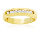Mens Diamond Wedding Band: 1/4ct Round Diamond Heavy Mens Wedding Band in 14k Yellow Gold