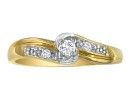 Promise Rings: Diamond Promise Ring with Thick Band, 10k Yellow Gold