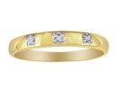 Promise Rings: Three Diamond Promise Ring in 10k Yellow Gold