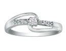 Promise Rings: Beautiful Open Shank Diamond Promise Ring, 10k White Gold