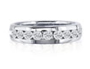 Mens Diamond Wedding Band: 1ct Round Diamond Heavy Mens Wedding Band in 14k White Gold