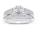 Diamond Bridal Sets: 1/4ct Ladies Traditional Diamond Bridal Set in 10k White Gold