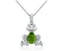 Peridot Jewelry: Ribbit! Peridot and Diamond Frog Pendant in 10k White Gold