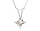 Diamond Pendants: 1/3ct Princess Diamond Pendant in 14k White Gold, Sale Priced
