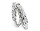 Journey Diamond Earrings: 3/4ct Journey Diamond Hoop Earrings in 14k White Gold
