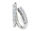 Journey Diamond Earrings: 1ct Journey Diamond Hoop Earrings in 14k White Gold
