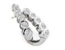 Journey Diamond Earrings: 3/4ct Bezel Set Journey Diamond Hoop Earrings in 14k White Gold