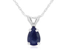 Sapphire Jewelry: .60ct Pear Shaped Sapphire Pendant in 14k White Gold