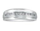 Mens Diamond Bands: Modern Channel Set Men's Diamond Band in 10k White Gold