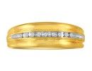 Mens Diamond Bands: Modern Channel Set Men's Diamond Band in 10k Yellow Gold
