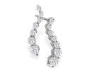 Journey Diamond Earrings: Radiant 1/2ct Journey Diamond Earrings in 14k White Gold
