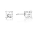 Diamond Stud Earrings: Our Finest 1/4ct Princess Diamond Stud Earrings in 14k White Gold