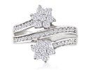 Right Hand Diamond Rings: Seriously Flashy 3/4ct Right Hand Diamond Ring in 14k White Gold! Big Bold & You!