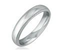 Comfort Fit Milgrain Wedding Bands: 14k White Gold 5mm Comfort Fit Milgrain Wedding Band, Size 8.5