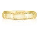 Comfort Fit Milgrain Wedding Bands: 14k Yellow Gold 8mm Comfort Fit Milgrain Wedding Band, Size 7