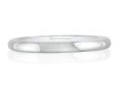 Comfort Fit Wedding Bands: Platinum 2mm Half Round Comfort Fit Band. Size 7