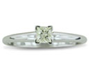 Inexpensive Engagement Rings: 1/3ct Princess Diamond Solitaire Ring in 14k White Gold
