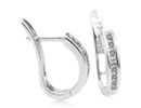 Diamond Earrings: 1/4ct Flip-Back Huggy Diamond Earrings in 10k White Gold 
