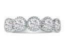 Diamond Bands: 1ct Five Diamond Bezel Set Band in 14k White Gold. Closeout!
