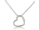 Diamond Heart Pendants: .03ct Diamond Heart Pendant in Sterling Silver