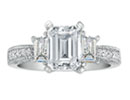 Luxury Engagement Rings: 1 3/4ct Emerald Cut Diamond Engagement Ring in 14k White Gold