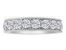 Diamond Eternity Bands: 2ct Diamond Prong Milgrain Channel Eternity Band in 14k White Gold
