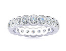 Diamond Bands: Platinum 3ct Overlapping Bezel Set Diamond Eternity Band, GH SI, 3-9.5