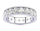 Diamond Bands: Platinum 2ct Milgrain Prong Channel Eternity Band, GH SI, 3-9.5