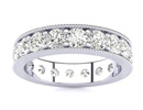 Diamond Bands: 14k 2ct Milgrain Prong Channel Eternity Band, Ring Sizes 3 to 9 1/2