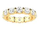 Diamond Bands: 4ct Rounded Bar Set Diamond Eternity Band in 18k YG, GH SI, 4-9.5