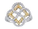 Right Hand Diamond Rings: 3/8ct Fancy Right Hand Diamond Ring in 10k Two Tone Gold