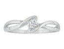Promise Rings: 1/10ct Twist Diamond Promise Ring in 10k White Gold