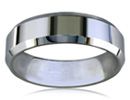 Wedding Bands: 7mm Beveled Titanium Wedding Band
