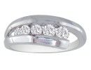 Journey Diamond Rings: 1/2ct Five Diamond Journey Diamond Ring in 14k White Gold
