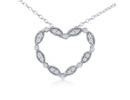 Diamond Heart Pendants: 1/4ct Diamond Heart Pendant in Sterling Silver